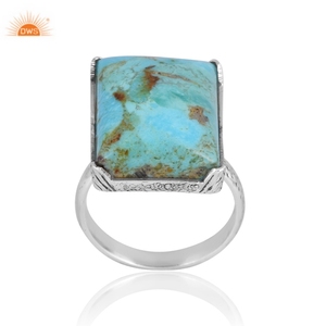 Best Quality Sterling Silver Natural Kingman Turquoise Gemstone Stackable Ring Custom Jewelry for Women Gift for Her - Product Image 1