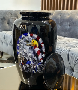 Urne de crémation en émail haute impression personnalisée nouveau Style américain adultes urnes de crémation pièce maîtresse pour la décoration de la maison - Product Image 4