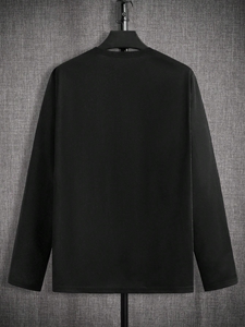 เสื้อยืดแขนยาวผู้ชายผ้าฝ้ายพิมพ์ลายตามสั่ง ทรงปกติ สีพื้น คุณภาพสูง เสื้อยืดเปล่าแขนยาวสำหรับผู้ชาย - Product Image 2