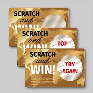 Promotional Eco-friendly <strong>Scratch</strong> off Cards Win Lottery Prize Personalized Giveaway Printed on Paper Paperboard &amp; Cardboard - Product Image 3
