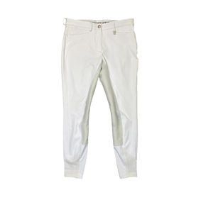 Pantalones de Montar a Caballo Unisex Blancos de Algodón con Logotipo Personalizado, de Silicona, de Alta Calidad, Tejido Elástico, para Ecuestres - Product Image 1
