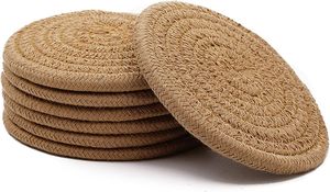 Fournisseur en gros sous-verres en jute sous-verres faits à la main super absorbant résistant à la chaleur lot de 4 - Product Image 4
