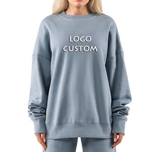 Sweat-shirt à col rond oversize pour femme, 100% coton biologique, sweat-shirt oversize en molleton biologique - Product Image 2