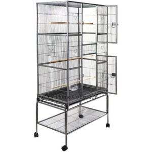 Uzun tasarım Metal yaratıcı kuş kafesleri ve diğer Pet House el yapımı toplu kuşlar oturma alanı siyah renk toz kaplı kuş kafesi - Product Image 1