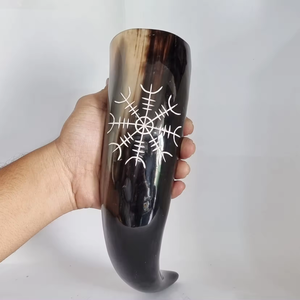 Mug en corne d'imitation antique poli de qualité supérieure, élégant, naturel, fait à la main, style européen, viking, pour boire, vente chaude, animal sami - Product Image 4