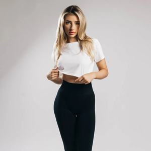 Haute qualité femmes haut court T-shirts Quickdry 100% coton matériel léger respirant Streetwear Logo personnalisé OEM - Product Image 5