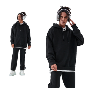 เสื้อสเวตเตอร์มีฮู้ดของผู้ชายผ้าฝ้ายน้ำหนักมากปักลายมีฮู้ดโอเวอร์ไซส์กำหนดเองได้ - Product Image 4