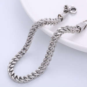 Pulsera de Cadena <span class=keywords><strong>Franco</strong></span> de Plata Fina para Hombre, Pulsera de Eslabones <span class=keywords><strong>Franco</strong></span> Mariner de Moda, Pulsera de Cadena de Acero Inoxidable de 6 mm de Grosor - Product Image 5