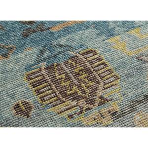 Alfombra de Lana Anudada a Mano Erbe GS-1015 Azul, Rectangular de 9x12, con Patrón de Medallón, para Decoración de Sala de Estar Juvenil - Product Image 3