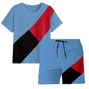 Conjunto Casual de Verano para Hombre, Pantalones Cortos y Camiseta de Color de Moda, 100% Algodón, Secado Rápido, Personalizable, Alta Calidad, Talla Grande - Product Image 3