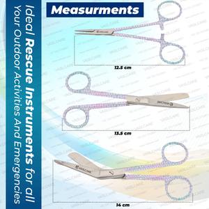 Juego de tijeras de Enfermería de 3 piezas con fórceps hemostáticos, tijeras de enfermería premium y juego de abrazaderas Mango impreso de diseño elegante de Vaslcare - Product Image 6
