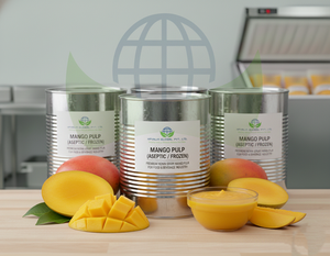 Pulpa de Mango Alphonso Natural Sin Azúcar Enlatada, 100% Fruta, Procesada Térmicamente, Lata de 3.1 kg, Calidad de Exportación, India - Product Image 1