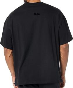 Camiseta de algodón de gran tamaño personalizable para hombre, diseño en blanco con técnica de cuentas, Manga corta para tallas grandes y altas - Product Image 6