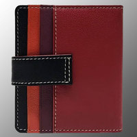 Porte-carte portable mince fente multiple pour petite et grande carte fente pour carte d'identité boucle en cuir fermeture à bouton-pression multiple