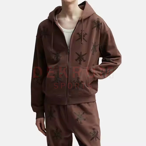 ออกแบบสีสันเฉพาะตัว เสื้อฮู้ดสตรีทแวร์ผู้ชายสำหรับฤดูหนาว ประดับด้วยคริสตัล แห้งเร็ว พิมพ์โลโก้ตามสั่ง - Product Image 6