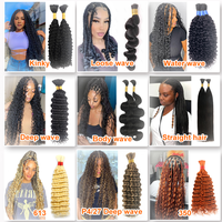 Cheveux humains vierges non traités en vrac, style ondulé et bouclé effet mouillé, pour tresses, boucles crépues, modèle Body Wave