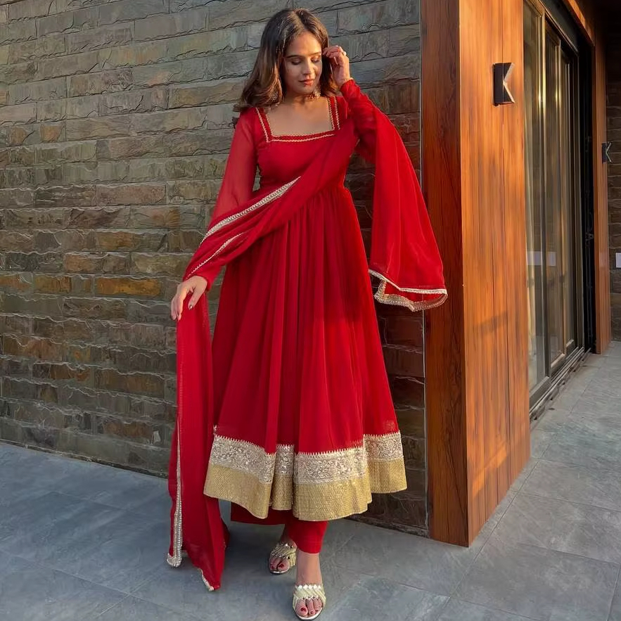 Low Price Red Indian Dress Summer-Friendly & Hand Embroidered | Alibaba.com