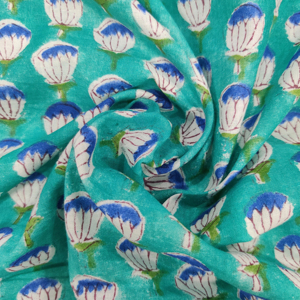 Indian Handmade <b>Cotton</b> <b>Fabric</b> with Breathable Floral Print Embroidery <b>Linen</b> <b>Fabric</b> for Home Textiles Dresses Skirts Shirts - Product Image 1