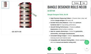 Bangle Designer <b>Rolls</b> No 08 Jewelry Making <b>Tools</b> Pattern <b>Roll</b> For Rolling Mill Goldsmith Hand <b>Tools</b> | Item No GS-657Y-08 - Product Image 3