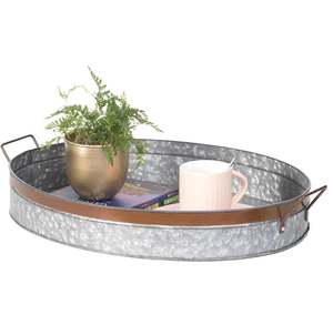 Bandeja de servicio de forma redonda de metal de madera clásica para el hogar decorativo hotel restaurante bar utensilios de cocina Decoración de mesa hecha en India 2025 - Product Image 5