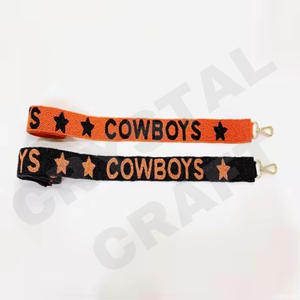 Sangle de sac à main en perles Star Cowboys Sangles de sac en perles de rocaille en or blanc personnalisées pour sacs - Product Image 1