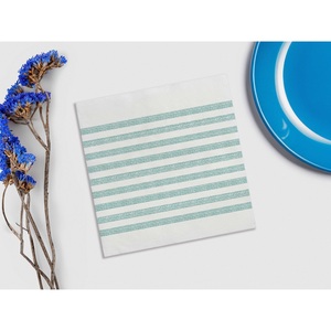 Serviettes en papier imprimées Aquamarine 40x40cm Marino Bambutex Naturel 600 pièces B2B - Product Image 1