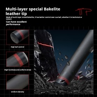 KONLLEN Wanshi Kanglun Black Tiger Carbon Fiber Cue Eight Teeth 13mm Big Punch Rod pour billard, avec pointe de 13 mm et grande puissance de frappe