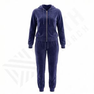 ชุดเซ็ทเสื้อฮู้ดครอปพิมพ์โลโก้ตามสั่ง ปี 2025 กางเกงจ็อกเกอร์ ทรงเรียบง่าย ชุดวอร์มซิป ลำลอง ผ้า 220gsm แยกชิ้น 2 ชิ้น สำหรับผู้หญิง ฤดูหนาว ระบายอากาศได้ดี - Product Image 1