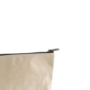 <b>Large</b> Eco-Friendly Zippered Canvas Pouch Custom Logo Makeup Organizer <b>Bag</b> with Holographic Feature for <b>Cosmetics</b> Storage - Product Image 4