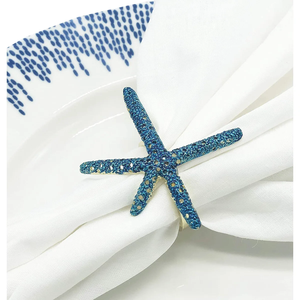 Design de luxe en forme de mer bleu avec rond de serviette en métal doré pour décoration de bureau à des prix raisonnables - Product Image 3