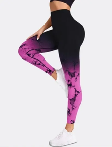 Mallas de yoga impresas personalizadas Servicio OEM Mallas de Yoga de cintura alta elástica para mujer Pantalones Gimnasio Ropa de fitness Legging sin costuras para mujer - Product Image 4