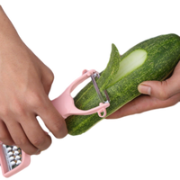Premium roestvrijstalen duurzame ergonomische huishoudelijke dubbele handmatige schilmes voor aardappelen, komkommers, fruit en groenten