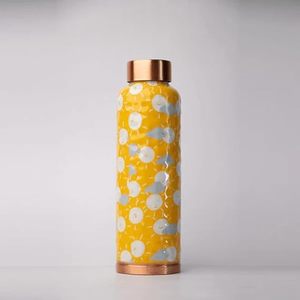 traditional printed copper <b>bottle</b> for pure ayurvedic <b>water</b> colorful mandala printed copper <b>bottle</b> for yoga lovers handmade - Product Image 1