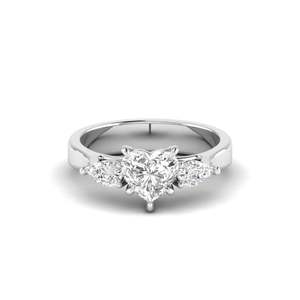 Anillo de compromiso solitario con diamante talla corazón de 0.70 ct, color F, claridad VS, diamante cultivado en laboratorio en oro de 14 quilates para fiesta de compromiso - Product Image 1