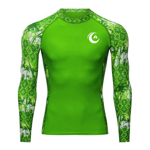 Personalizado impreso manga completa Grappling MMA Rashguard transpirable manga larga compresión superior frontal Logo diferentes colores disponibles - Product Image 1
