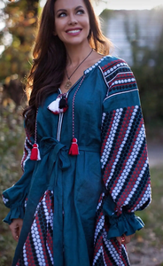 Nuevo Vestido Largo Maxi de Verano para Mujer, con Bordado Ucraniano y Volantes Decorativos, Color Sólido, Ideal para Fiestas en la Playa, Vacaciones y Otoño - Product Image 5