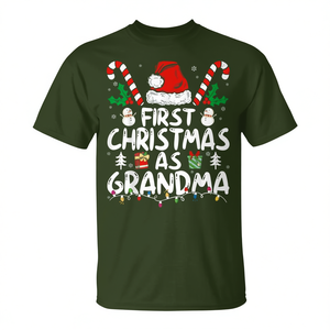 T-shirt promotionnel pour la première Noël en tant que grand-mère, ensemble assorti pour toute la famille, nouveau produit pour les grand-mères - Product Image 2