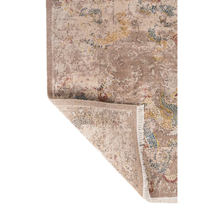 Alfombras de Lana y Seda Anudadas a Mano del Lejano Oriente, Color Beige Marrón con Diseño Floral Clásico para Dormitorio, AKWS-3041, Alfombra Rectangular para Pasillo Hecha a Mano - Product Image 5