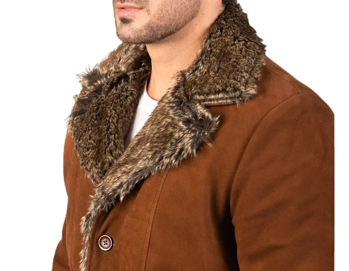 Lightweight Suede Leather Real Cowhide Coat Streetwear Jacket For Men Cheap Price New Fashion Leather Suede Coat By ALZ Impex