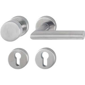 Amsterdam Stainless Steel Home Decor Rosette Set F69 Round PZ DIN Left/Right Flat <b>D</b>/K HOPPE <b>Models</b> E58/42KV/42KVS/1400Z - Product Image 1