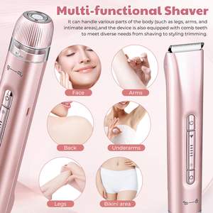 Tondeuse électrique 2-en-1 à double tête pour zones intimes féminines, visage, aisselles, jambes et ligne du bikini, utilisation humide ou sèche - Product Image 3