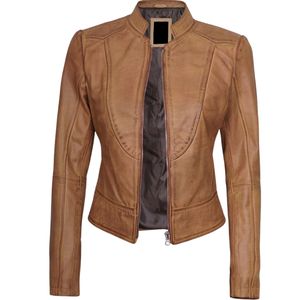 Veste en cuir véritable pour femmes de qualité supérieure, taille personnalisée, respirante, vêtements d'extérieur tendance, vêtements d'hiver, prix de gros direct d'usine - Product Image 5
