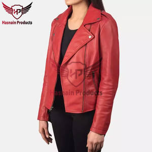 Elegant Cherry Red Fashion Slim Fit <b>Coat</b> Women's Casual Windbreaker Outwear <b>Leather</b> Jackets High-Quality Apparel - Product Image 6
