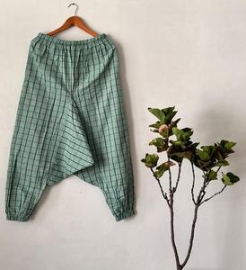 Pantalon sarouel taille haute pour homme 100% coton léger avec cordon de serrage taille libre en toile ample Yoga Dhoti - Product Image 3