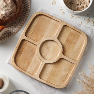 Divided wooden candy <b>trays</b> <b>jewelry</b> storage wood <b>tray</b> with compartment dividers for wholesale export - Product Image 5