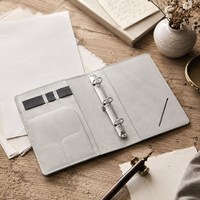 Portefeuille organisateur de défi d'économie d'argent en cuir de luxe A6 A5 avec rembourrage en galets, classeur à 6 anneaux avec enveloppes pour argent et autocollants