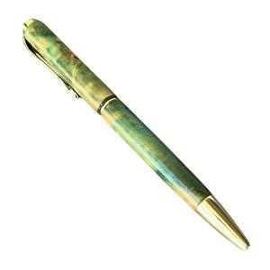 Stylo à bille artisanal de luxe avec corps en résine vert-rouge-bleu, cadeau de retraite, cadeau de remise de diplôme, fabriqué au Vietnam, collection citrine - Product Image 6