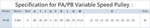 Polea de Velocidad Variable PA-88-18, Polea de Accionamiento, Motor de 0.4kw, para Máquina de Embalaje, Diámetro del Orificio 18 - Product Image 3