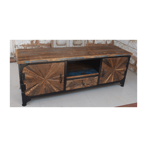 Wholesale Wholesale OEM Industrial Furniture Antique Wooden 2 Door 1 <b>Drawer</b> TV Cabinet Bedroom Indoor <b>Desk</b> Metal Supplied Wooden Furniture - Product Image 1