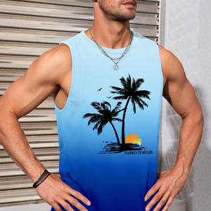 Camiseta sin mangas de peso pesado de lujo con estampado personalizado antiarrugas 100% poliéster personalizado liso Logotipo de peso pesado cuello redondo en blanco de gran tamaño - Product Image 4